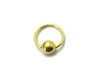  large price decline * gold GOLD color 316SS ring 16G 11mm 5mm sphere 160726