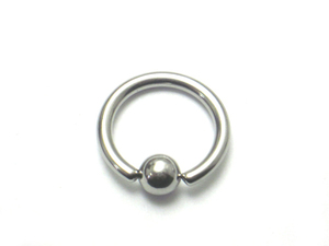  body pierce 316 surgical stainless steel * ring 12G 12mm 5mm sphere -171102