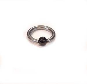  half-price original unusual 2 color design silver color 316 surgical stainless steel * ring 8G14mm black, black sphere 6mm 240312