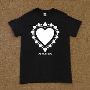 送料無料 新品 ZEMAITIS T-SHIRTS HEART BLK M ゼマイティス 半袖 Tシャツ メンズ Mサイズ 黒 ブラック コットン100% ロックT ハート