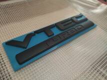 【送料無料】VTEC TURBO 3Dエンブレム マットブラック 横15cm×縦4.3cm×厚さ5mm ② ホンダ シビック タイプR ヴェゼル ジェイド_画像2