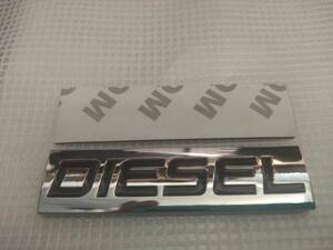 【送料無料】DIESEL(ディーゼル) 3Dエンブレム（両面テープ付） メッキシルバー／ブラック 横7.5cm×縦2cm×厚さ2.5mm ⑥