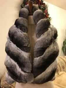  new goods top class genuine article chinchilla large size gorgeous fur stole muffler shawl real fur spring coat white black white black school event wedding 