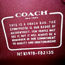 1円〜■未使用級■COACH コーチ トートバッグ ビジネス 大容量 A4 レディース メンズ レザー 総柄 ロゴドン チャーム 希少色 レッド 赤_画像9