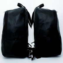 1円〜■美品■ARMANI アルマーニ 大容量 リュックサック デイパック バッグ ビジネス A4 レディース メンズ レザー ロゴ ブラック 黒_画像8