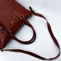 1円〜■美品■COACH コーチ フリンジ タッセル トートバッグ ビジネス 大容量 A4 レディース メンズ レザー ロゴ 2way ブラウン 茶色_画像5