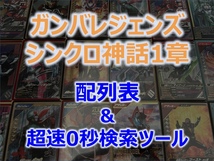 【200円引クーポン用】ガンバレジェンズシンクロ神話1章 配列表 「超速」配列検索ツール付き LR パラレル LLR アマゾンアルファ ディケイド_画像1