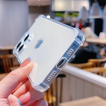 iPhone14 ソフトケース クリアケース 一体型レンズ保護 画面保護 角落ち防御_画像3