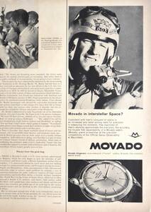 稀少・時計広告！1960年代モバード 時計広告/Movado Kingmatic Watch/W