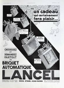 稀少！1931年ランセル広告/Lancel/ライター/アールデコ/フレンチ/D