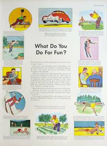 稀少！1947年What do you do for fun ?広告/あなたの余暇の楽しみは何ですか？/趣味/16