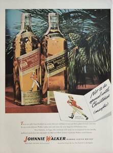 稀少！1940年代ジョニーウォーカー広告/Johnnie Walker Scotch Whisky/スコッチ・ウィスキー/酒/99