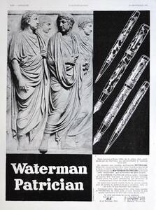 稀少！1930年ウォーターマン万年筆広告/パトリシアン/Waterman Patrician Pen/文房具/アールデコ/フレンチ/D