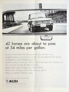 稀少！1966年マツダ 800 Sedan広告/Mazda 800 Sedan/マツダ自動車/昭和レトロ/旧車/Z