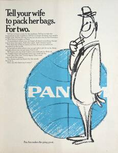 稀少！1968年パンアメリカン航空広告/Pan Am/エアライン/旅行/観光/USA/14