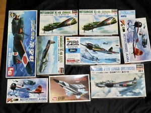 LS ハセガワ ニチモ 1/144 三菱 キ-46 川崎キ-48 空技廠P1Y1 銀河11型 MIG-25 1/72 零戦22型 キ-46III改 九六式四号艦上戦闘機 A4M4 計9点