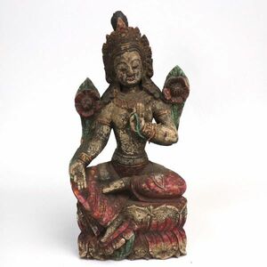 [b05]木彫 仏像 置物 アンティーク 工芸品