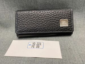 M5275【 BURBERRY】正規品 バーバリー キーケース 4連キーケース メンズ ホースマークプレート ブラック シルバー レザー YD 223 