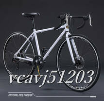 ◆美品◆2024年モデル SHIMANO 7段変速！ロードバイク 軽量 前後ディスクブレーキ 通勤 通学 700C 自転車 ホワイト_画像7