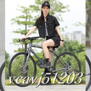 ◆稀少品◆2024年モデル ロードバイク 30段変速！自転車 軽量 前後ディスクブレーキ 通勤 通学 700C サドルカバー/フェンダー付きの画像3