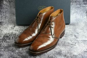 クロケット&ジョーンズ　コードバン　サンドフォード　6.5E (25.0cm相当)　ダークブラウン　375ラスト　チャッカブーツ　Crockett&Jones