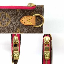 ルイヴィトン M41177 モノグラム ネヴァーフルMM ポーチ ブラウン レッド スリーズ LOUIS VUITTON_画像9