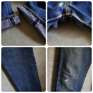 50S 60S ギャラ入り Levi's 501XX USA製 ヒゲ 紙パッチ オリジナル デニム ジーンズ vintage ビンテージ bige 赤耳 506XX 507XX 557XXの画像6