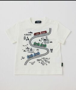 クレードスコープ☆乗り物線路電車半袖Tシャツ新品未使用未開封120白