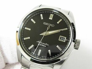 ■ 美品 稼動品 SEIKO セイコー メカニカル デイト 裏スケ 23石 自動巻 オートマチック 腕時計 SARB033 6R15-00C1 シルバー 黒文字盤★2455