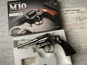 タナカ　S&W M10 ミリタリー＆ポリス ４インチタイプ　ニッケルモデル　木グリ　美品