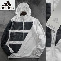 新品 ゴルフにお勧め adidas GOLF アディダス 2WAY ジャケット M ブルゾン ゴルフウェア 防寒 撥水 ブルゾン メンズ ホワイト_画像1