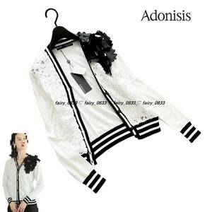 【送料無料】定価24200円 新品■スコットクラブ Adonisis アドニシス■　優美・華やか...♪ダマスクレースドッキングニットカーディガン