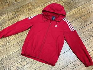 A2884 アディダス adidas◆ウインドブレーカー/ブルゾン/パーカー メンズS 赤