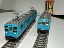 【ライト点灯加工品】 鉄道コレクション 鉄コレ JR 105系 桜井線・和歌山線 (パンタグラフ増設車・青色) 2両セット_画像1