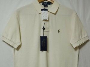 デッドストック 90s POLO Ralph Lauren ビンテージ ポロ ラルフローレン 鹿の子 半袖 ポロシャツ US- M サイズ アイボリー オフホワイト //