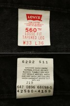希少 1996年 W33 L36 デッドストック バギー パンツ 560 LEVI'S ブラック ジーンズ テーパード デニム メキシコ製 90s ビンテージ // ☆_画像7
