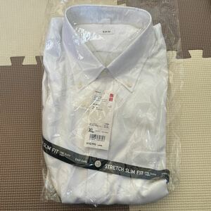 ユニクロ　UNIQLO ファインクロス　ストレッチスリムフィット　オックスフォードシャツ　XL