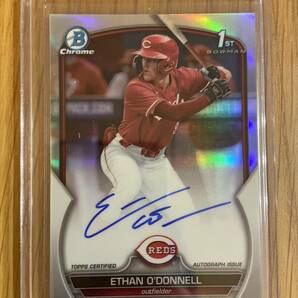 2023 Topps Bowman Draft Chrome Ethan O’Donnell Refractor Auto /499の画像1