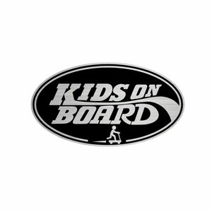 （ヘアライン丸形）8cm 黒 キッズ 子どもが乗っています ステッカー 車用 kids on board kids in car ベビー キッズ セーフティサイン