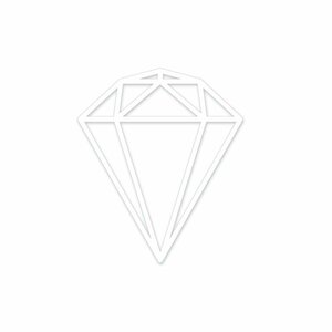 反射 キラキラダイヤモンドステッカー 縁取り 白 1枚 カッティング ワンポイント ダイヤ 宝石 シール リフレクター