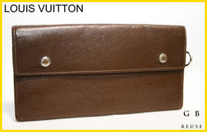 Большая специальная цена Louis Vuitton Taiga Acordion Grizzly Long Wallet M30998