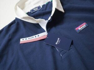 ★送料無料! VAN JAC ヴァンヂャケット SINCE 1966 Kent IN TRADITION トラッドラガーシャツタイプポロシャツ　M NAVY★