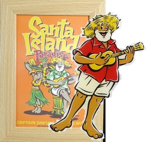 ★送料無料!! CAPTAIN SANTA Santa Island Paradise 2005年ピンバッチ & 2003年ポストカード額仕様二点セット!!★