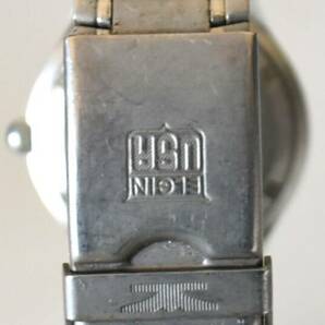 WT08 【稼働中】 ELGIN エルジン FK-1251-C チタン ソーラー 3針 デイデイト 腕時計 シェル文字盤 純正ベルト ヴィンテージ 中古の画像6