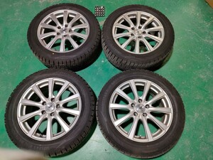 スタッドレス　4本 215/55R17×7J ダンロップ WINTER MAXX アルミホイール付き エスティマなどに 中古　２０２３年製タイヤ