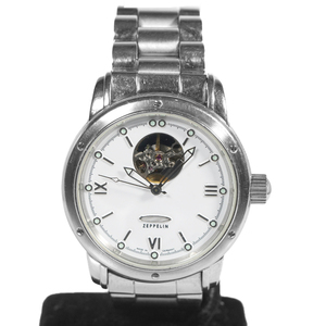 腕時計 ZEPPELIN ツェッペリン キャプテンズライン 7590 自動巻 ホワイト文字盤 ローマン 3針 メンズ