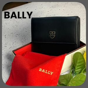 極美品BALLY バリー 2つ折り 財布 ウォレット ブラック カード入れ