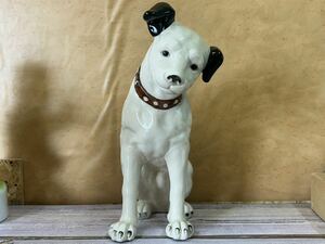 ビクター犬 ニッパー 高さ31.5cm 特大サイズ 陶器 置物 昭和レトロ Victer 