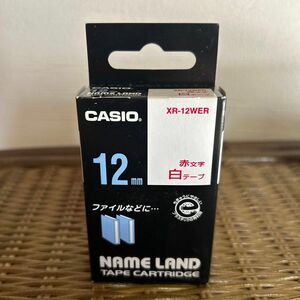 カシオ ネームランド 純正 テープ 12mm XR-12WER 白地に赤文字4つセット CASIO ネームランドテープカートリッジ