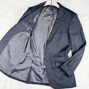 1円 美品 L~M 現行タグ ブルックスブラザーズ Brooks Brothers テーラードジャケットブレザーカノニコ総裏 ロゴ総柄メンズグレー